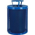 Global Equipment Mesh Recycling Can w/Rain Bonnet Lid, 32 Gallon, Blue 261960BL